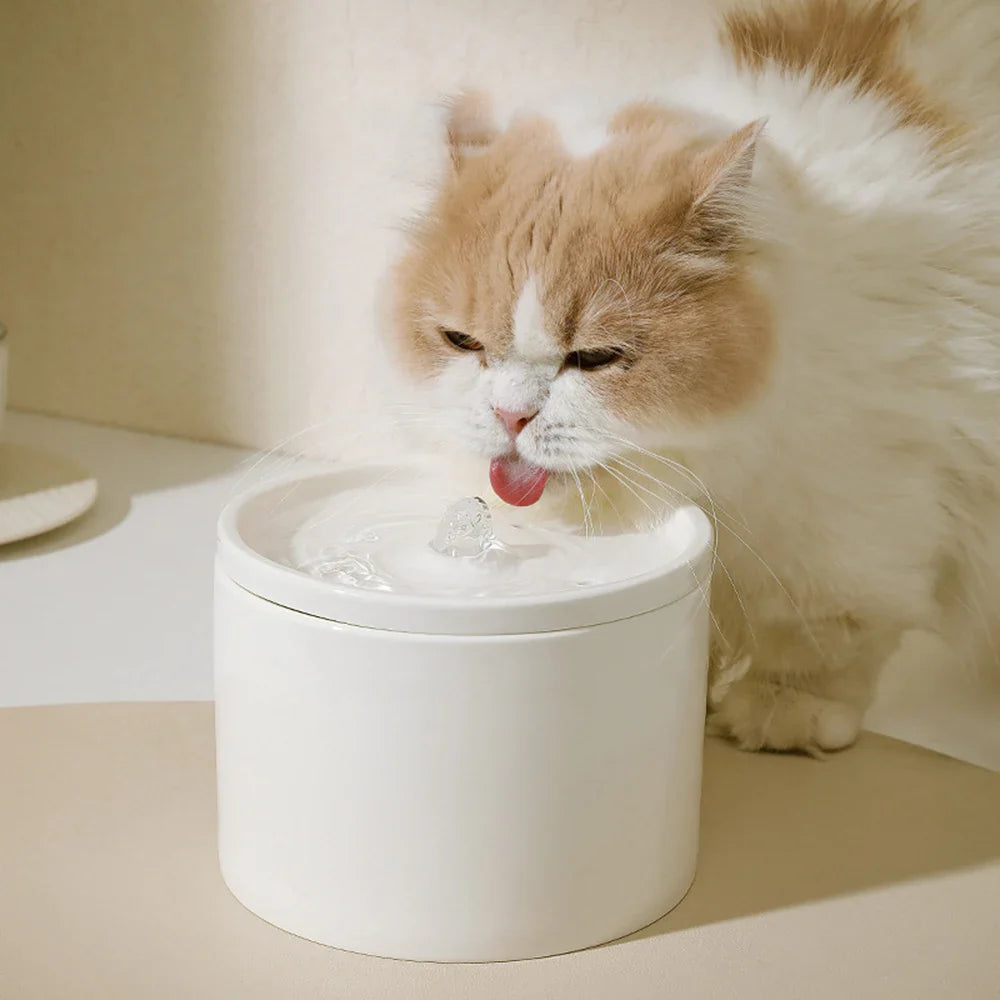 Automatic Ceramic Pet Water Fountain - Silent Circulating Water Dispenser for Cats & Small Dogs