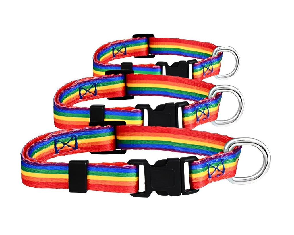 25 Pack Rainbow Striped Extra Large Dog/Cat/Pet Collars